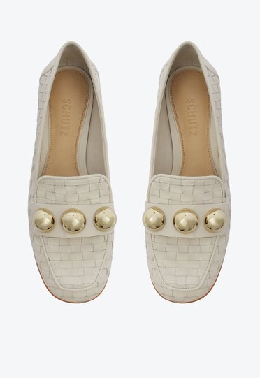 Mocassim Branco Schutz Dione Couro
