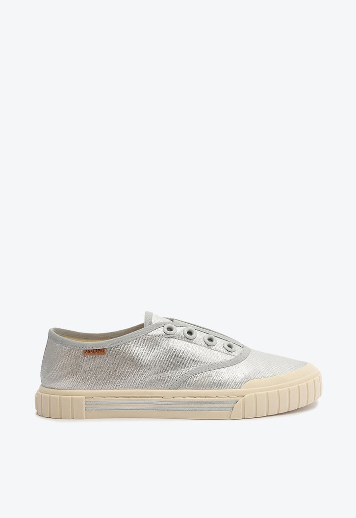 Tênis Slip On Prata Lona Alê