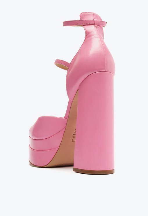 Sandália Meia Pata Elysee Couro Rosa