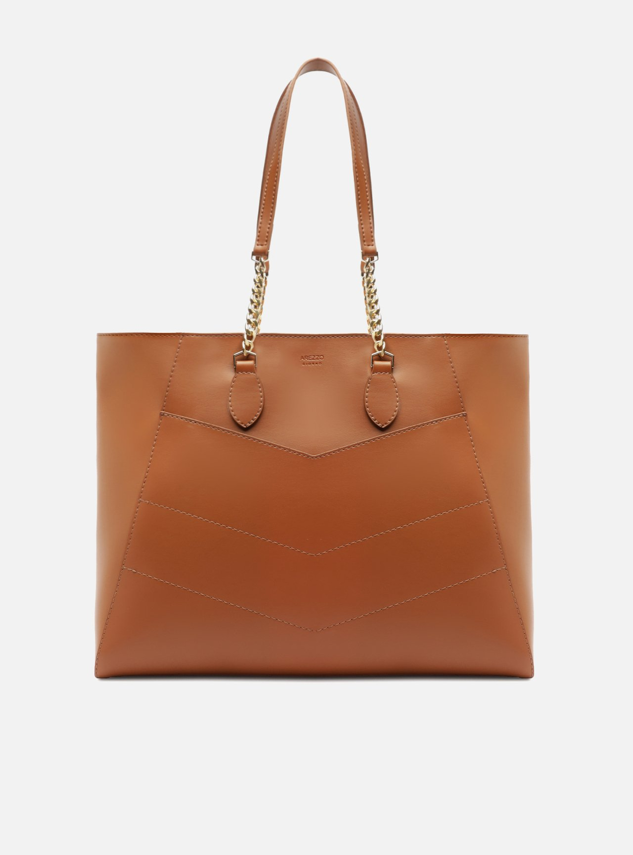 Bolsa Shopping Marrom Grande Costuras Bolsa Shopping Marrom Grande Costuras