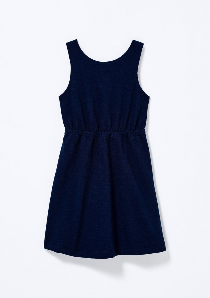 Vestido Hering Infantil Azul Escuro Curto Texturizado
