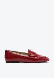 Mocassim Madri Bico Quadrado Vermelho