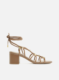 Sandália Marrom Arezzo Salto Bloco Médio