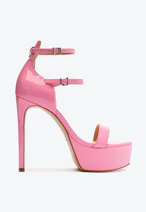 Sandália Meia Pata Verniz Rosa