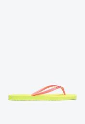 Chinelo De Dedo Amarelo Rosa Arezzo Brizza Bico Quadrado