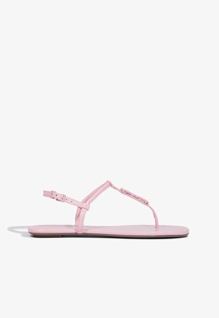 Sandália Rasteira Crystal Schutz Logo Rosa