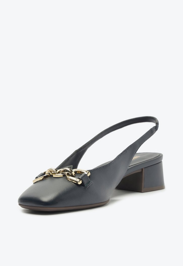 Sapatilha Slingback Bico Quadrado Bridão Azul