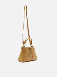 Bolsa Tiracolo Marrom Texturizada Média Zíper Duplo | ZZ MALL