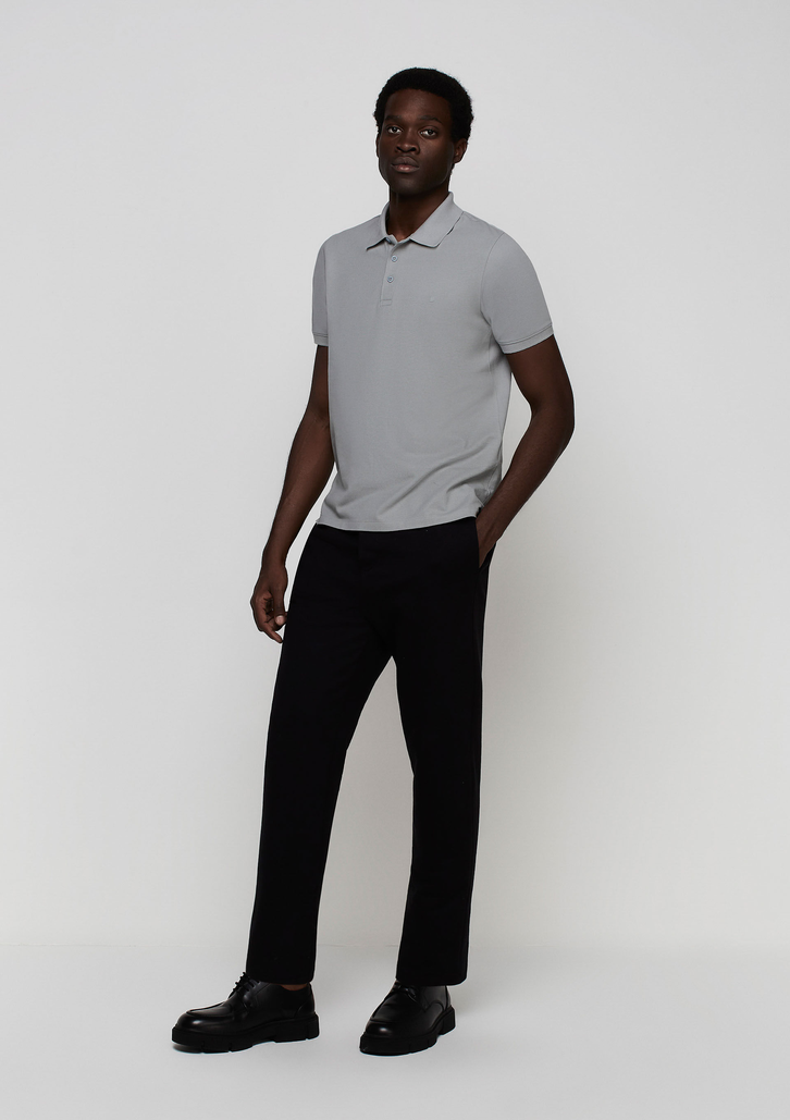 Camisa Polo Cinza Dzarm Em Malha Piquet