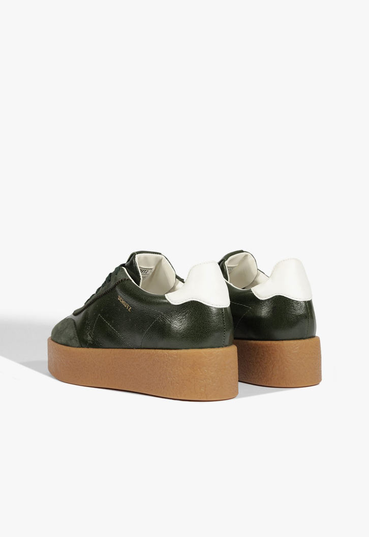 Tênis Flatform Couro Verde