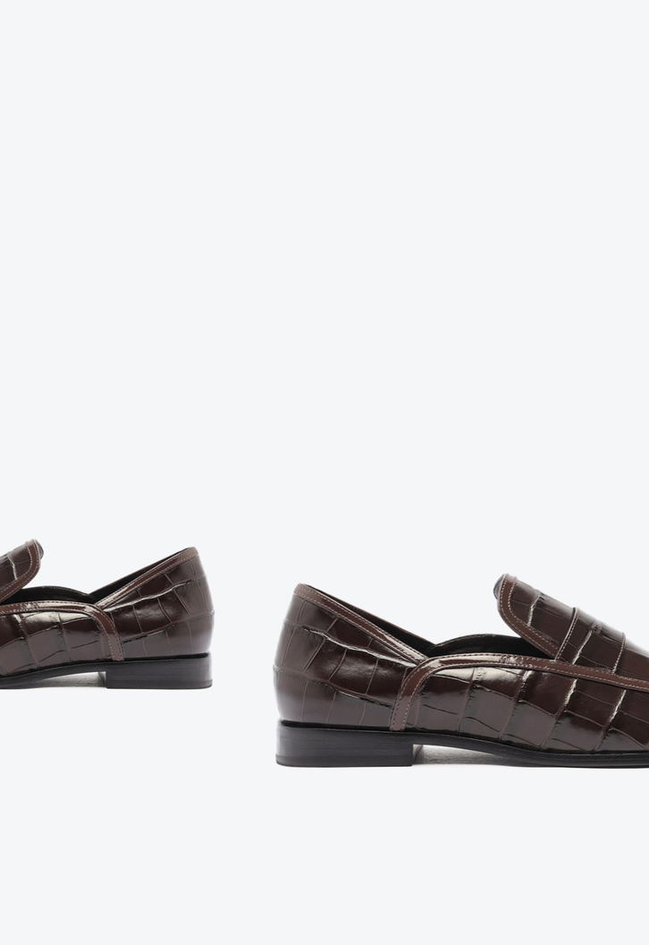Mocassim Maurice Couro Croco Marrom