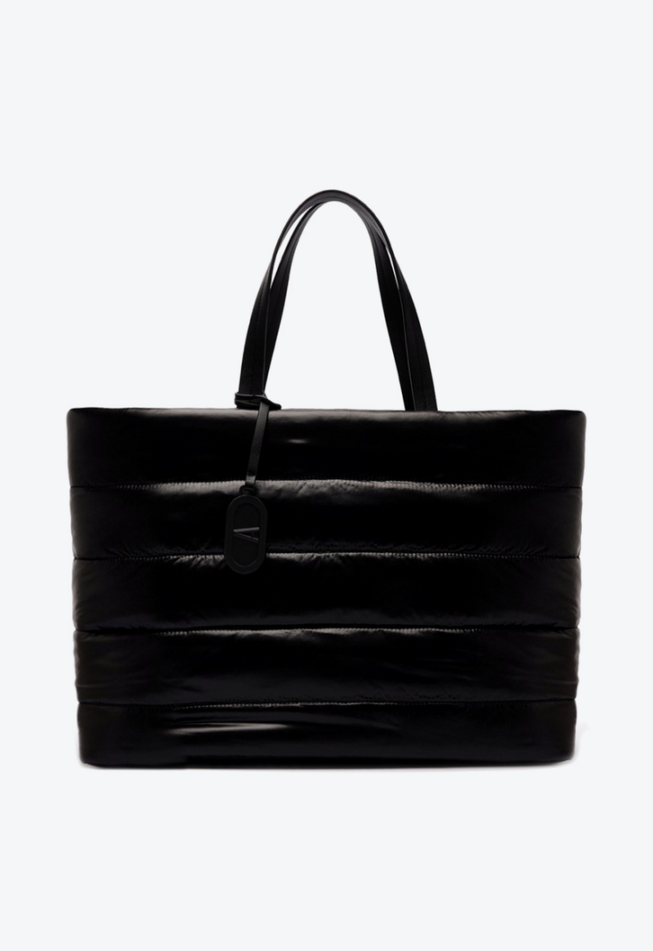Bolsa Shopping Grande Puffer Preta