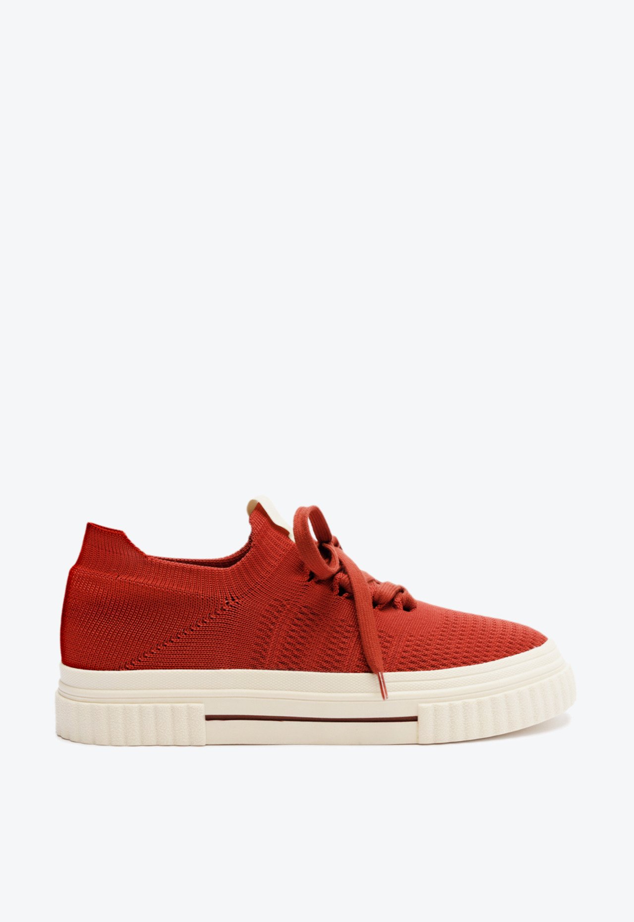 Tênis Vermelho Anacapri Knit Sola Alta Alê | ZZ MALL