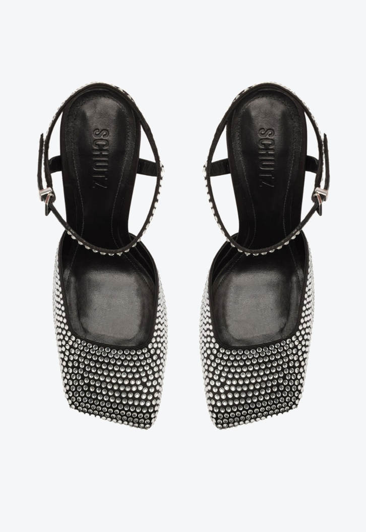 Sandália Preta Schutz Jaycie Shine High Block | ZZ MALL Sandália Preta Schutz Jaycie Shine High Block | ZZ MALL