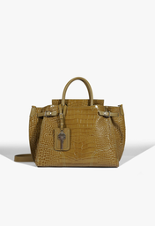 Bolsa Tote Média Heaven Couro Croco Verde