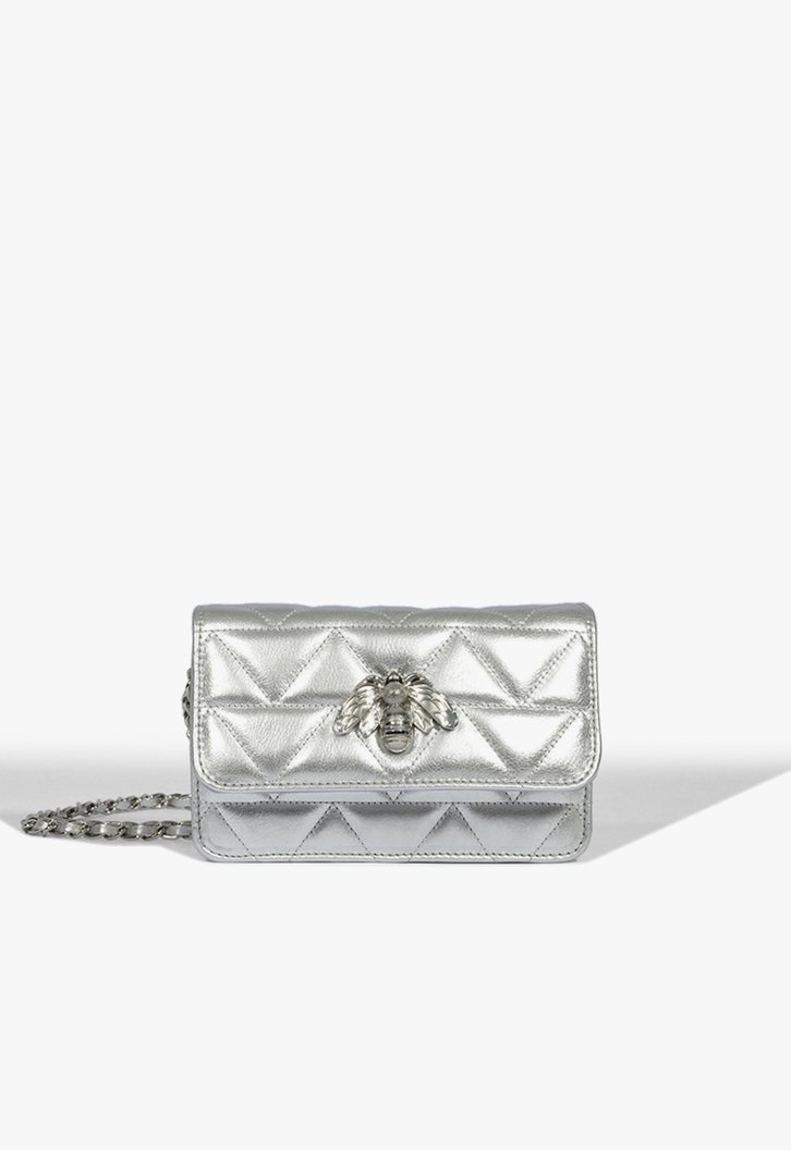 Bolsa Couro Abelha Prata