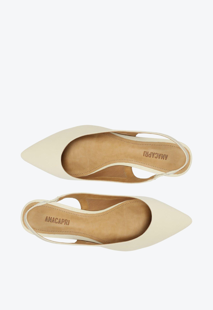 Sapatilha Branca Anacapri Slingback Bico Fino