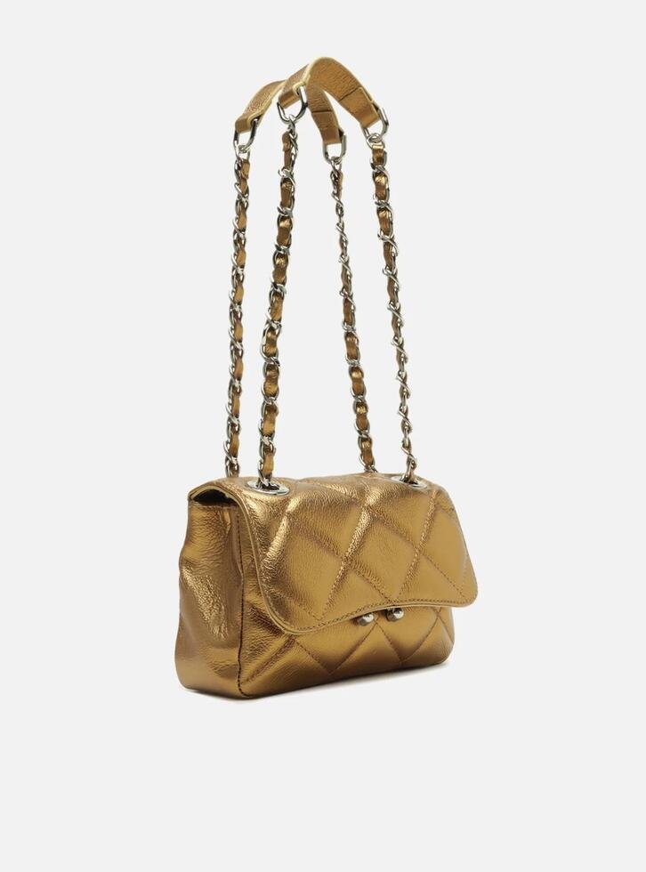 Bolsa Tiracolo Bronze Couro Mizz Pequena
