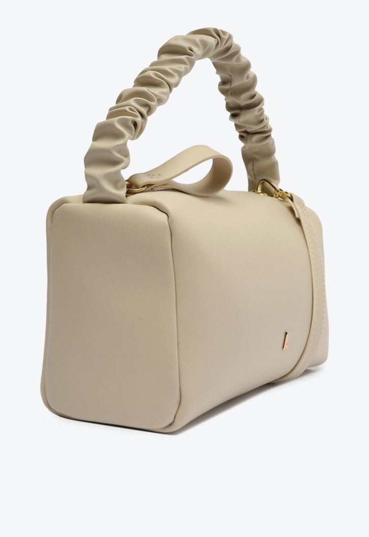 Bolsa Tiracolo Branca Redonda Alça Franzida Pequena