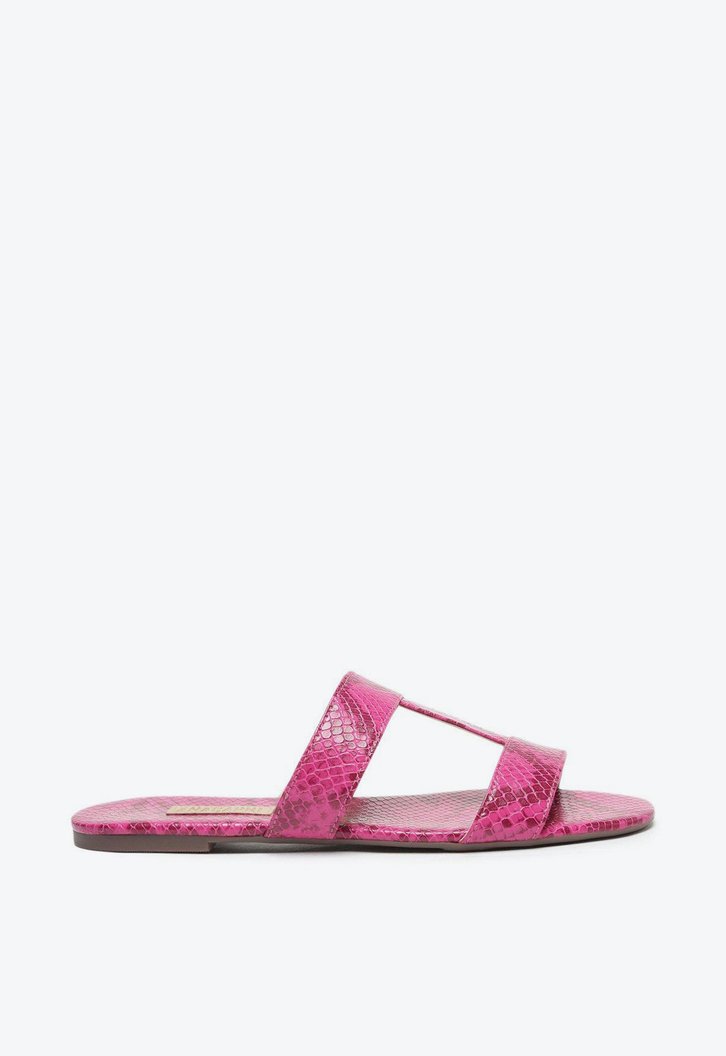 Rasteira Rosa Snake Anacapri Tira Única