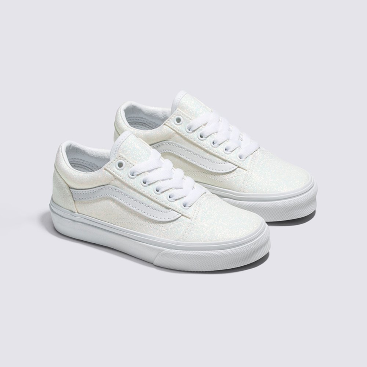White sparkle vans outlet