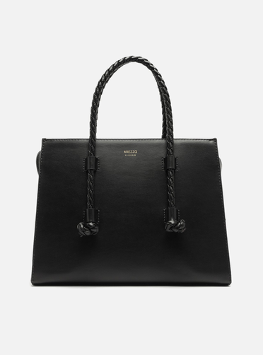 Bolsa Tote Preta Grande Alças Corda | ZZ MALL