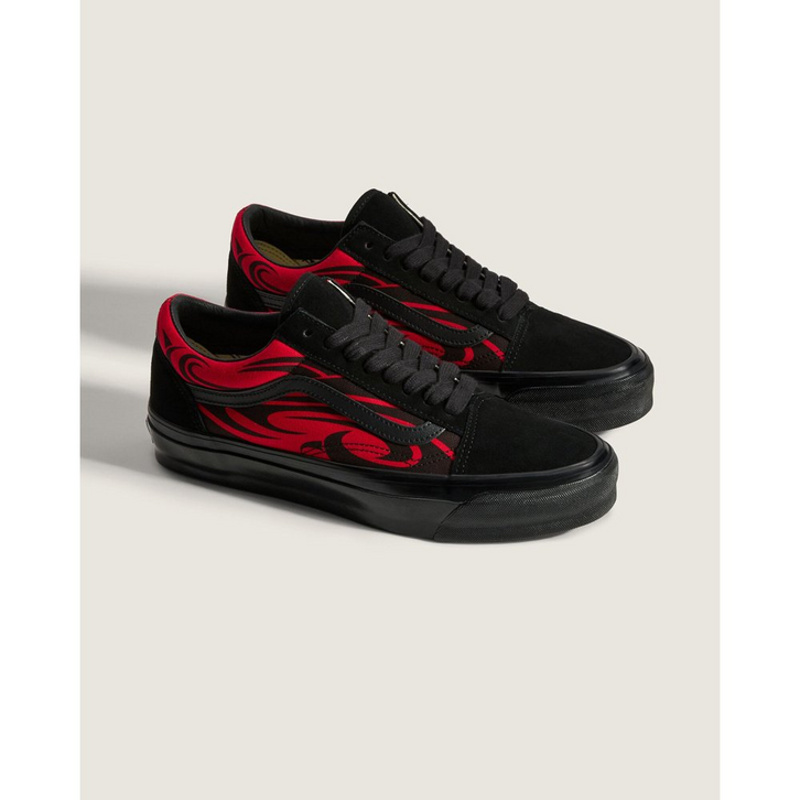靴 Vans Lx Old Skool Y2k Flame Black/RED Vans LX Old Skool Y2K Flame Black Red | shooos.com