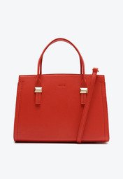 Bolsa Tote Vermelha Anacapri Média Detalhe Metálico