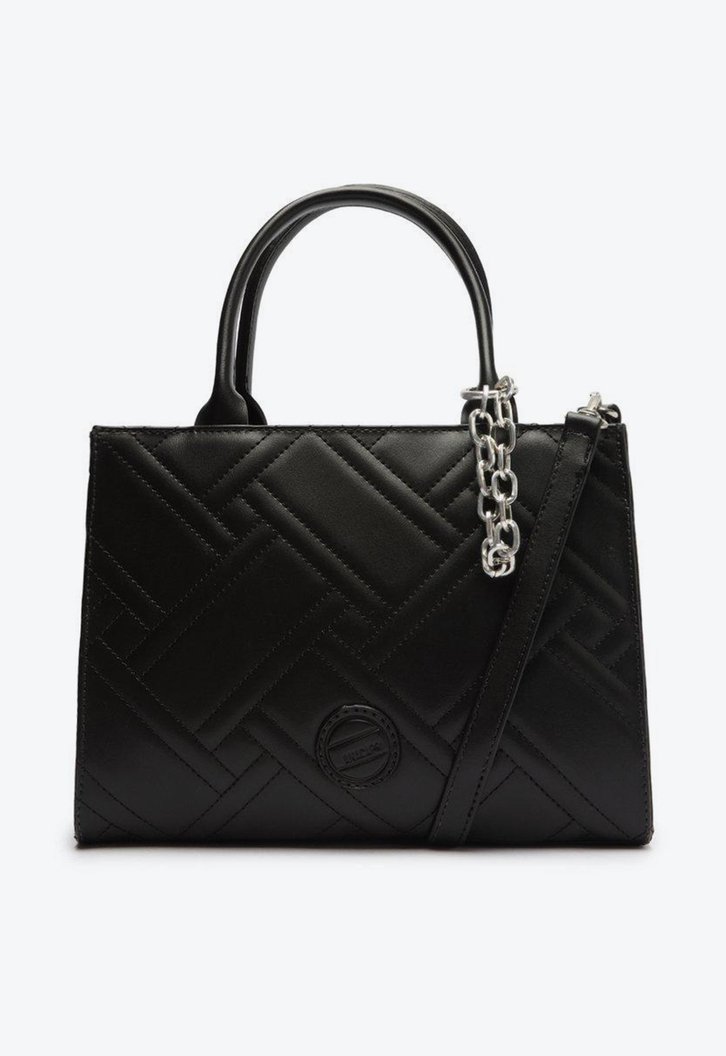 Bolsa Tote Preta Correntes Média