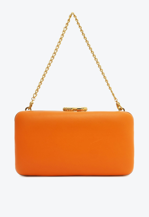 Bolsa Clutch Brenda Couro Laranja