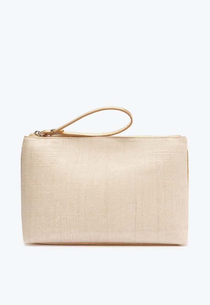 Necessaire Natural Amarela Schutz Ketherine Bordada