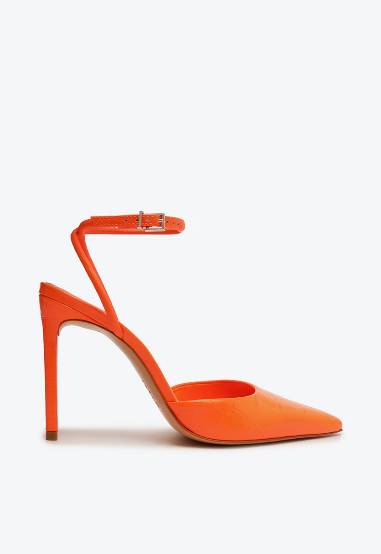 サザSAR Sapato Scarpin Laranja Schutz Salto Alto Couro Verniz | ZZ MALL