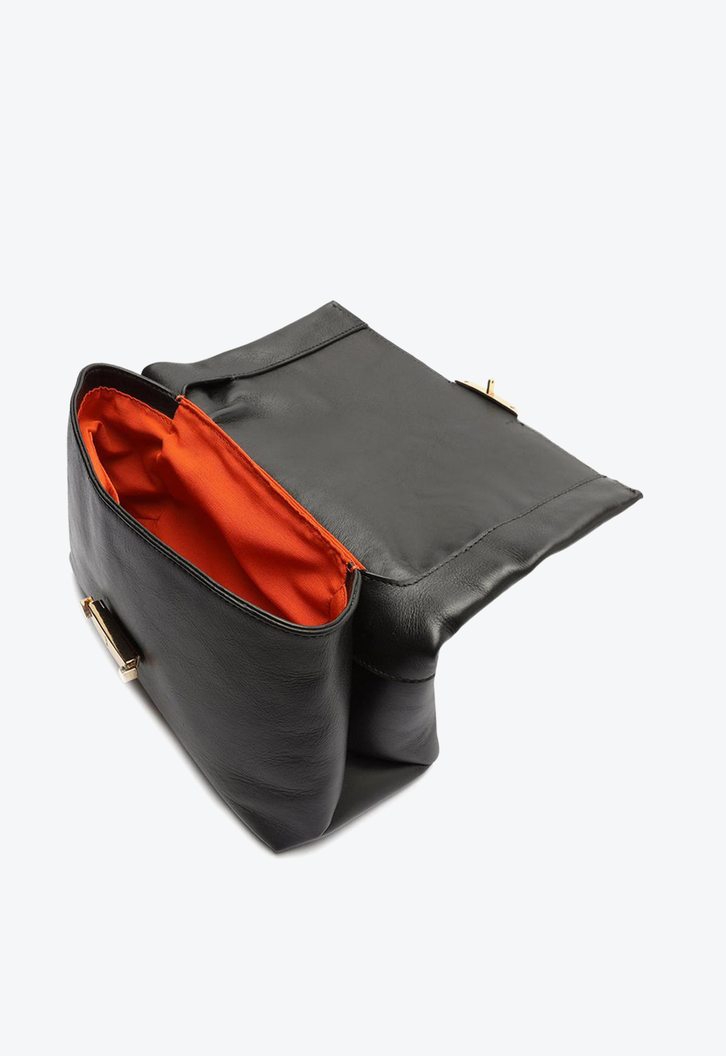 Bolsa Tiracolo Preta Arezzo Couro Ágatha Grande [Pré Venda]
