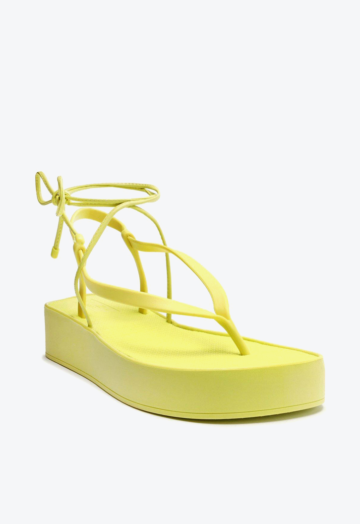 Sandália Flatform Amarelo Brizza  Amarração