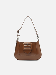 Bolsa Tiracolo Marrom Couro Pequena Fivela