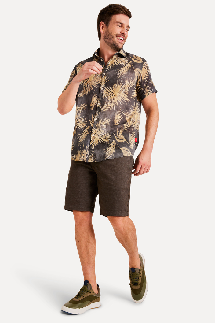 Camisa Preta Reserva Mc Estampada Grumari