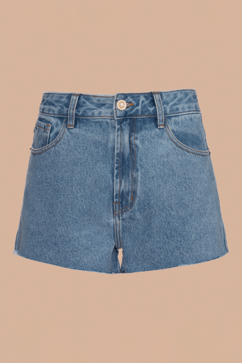 Shorts Azul Carol Bassi hoover Jeans medio