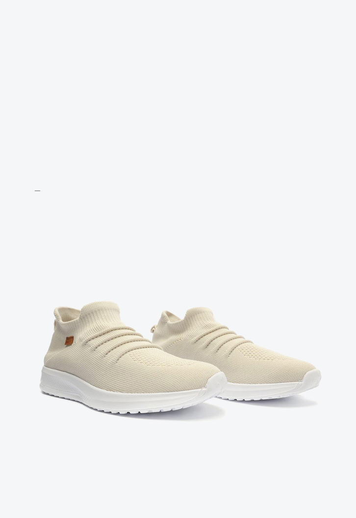 Slip On Branco Anacapri Knit Franzido