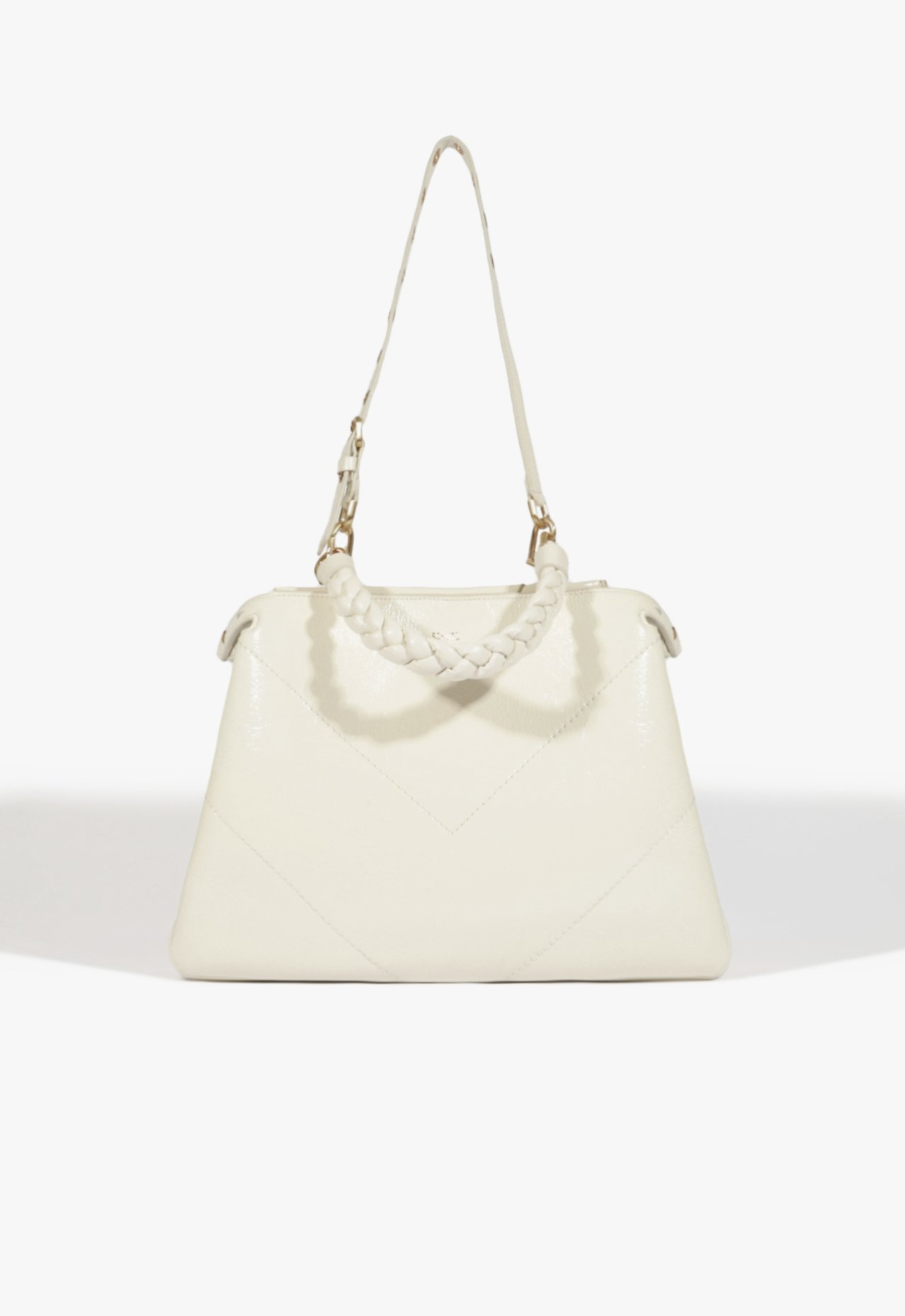 Bolsa Tote Flare Couro Branco | ZZ MALL
