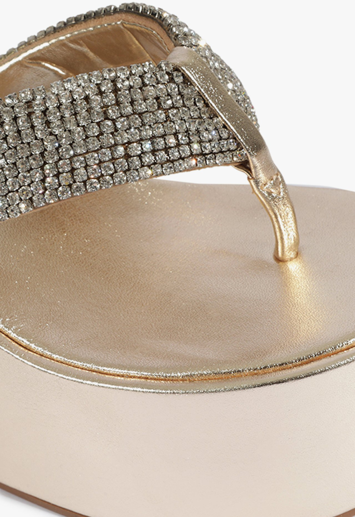 Chinelo Plataforma Dourado