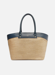 Bolsa Shopping Azul Arezzo Palha Grande