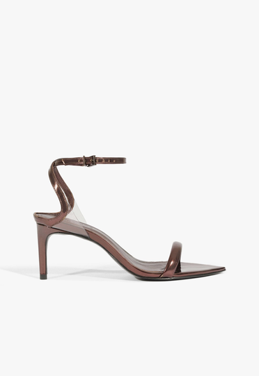 Brownシルク Sandália Marrom Schutz Skye Leaf Mid | ZZ MALL
