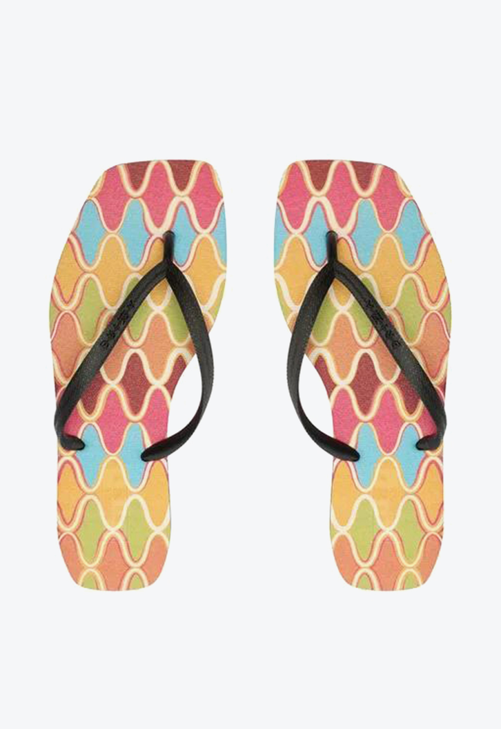 Chinelo De Dedo Preto Brizza  Estampa Square