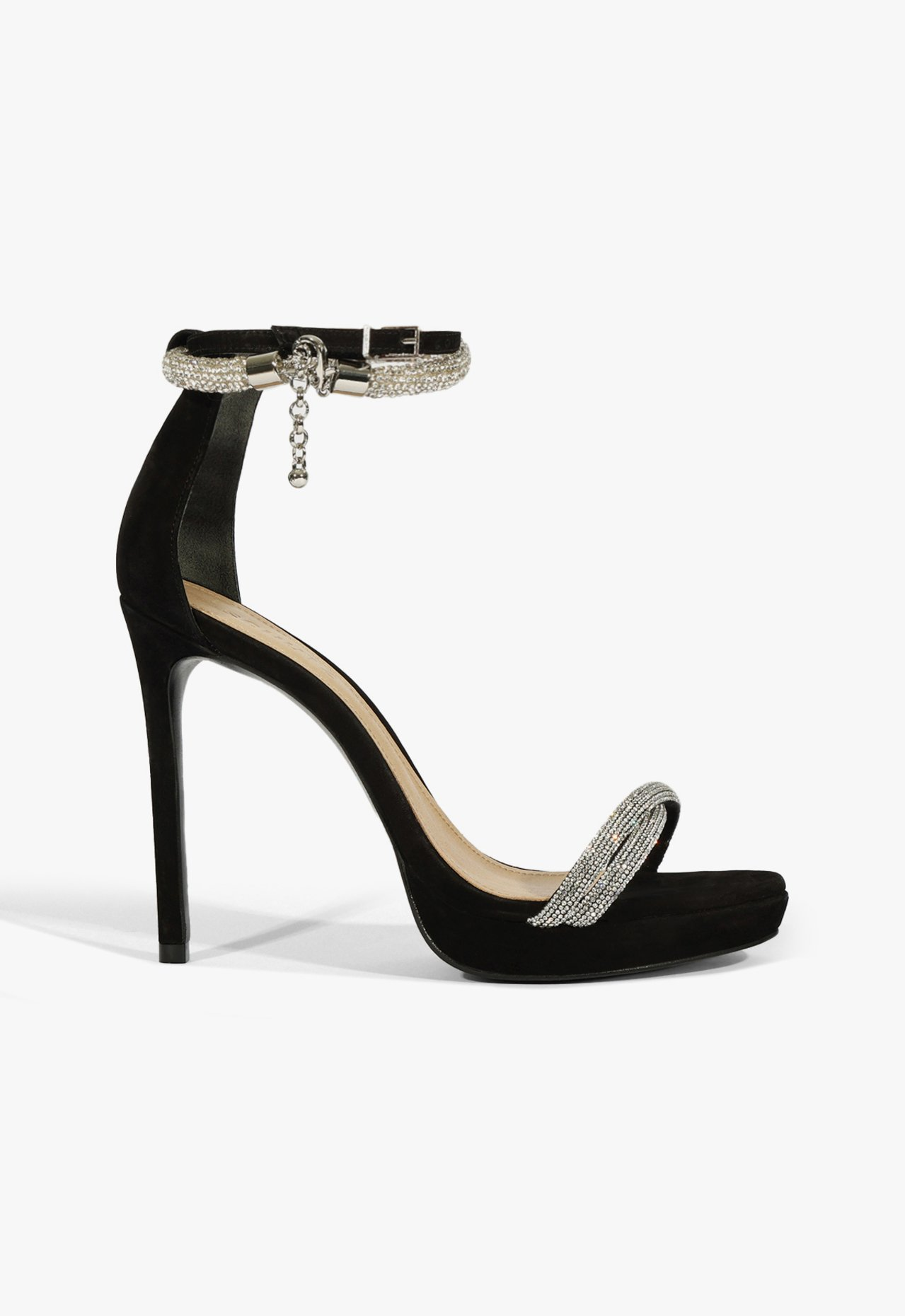 Sandália Preta Schutz Glam Cristais | ZZ MALL