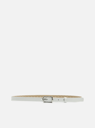 Cinto Branco Arezzo Couro Snake Fino Fivela