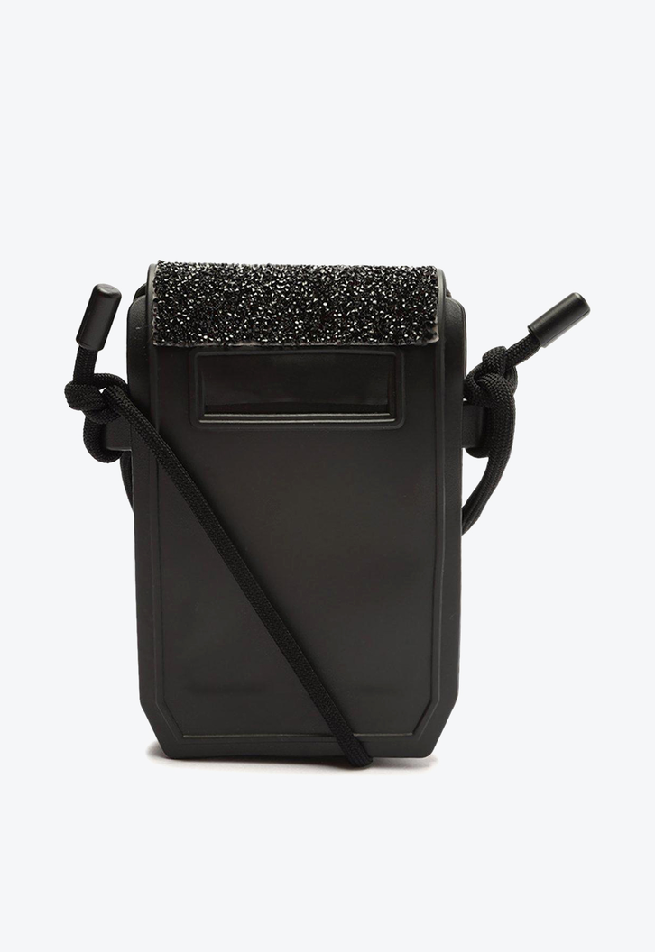 Bolsa Tiracolo Preta Brizza  Glitter Pequena