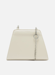 Bolsa Clutch Branca Arezzo Pequena Botão