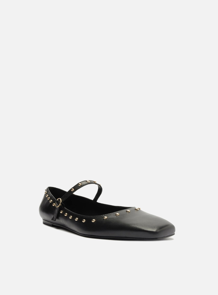 最大10%OFFクーポン Sapatilha Tachas Quadrado Bico Couro Boneca Arezzo Preta ストラップ