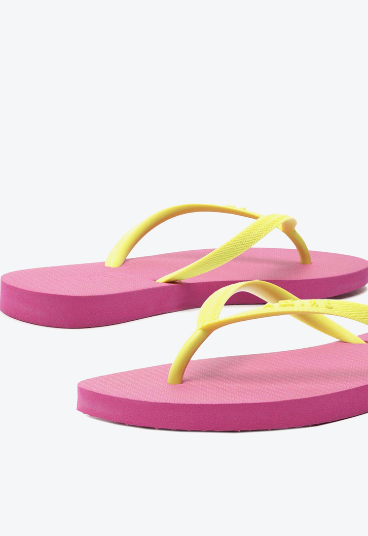 Chinelo De Dedo Roxo Brizza Tiras Amarelas Essential