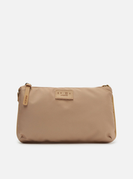 Clutch Marrom Brizza Nylon Lizza Pequena